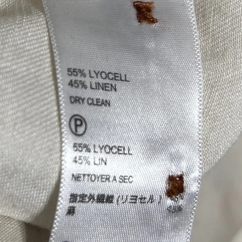Tommy Bahama Mens Linen Lyocell Pants 38x30‎ Cream Flat Front Coastal Resort